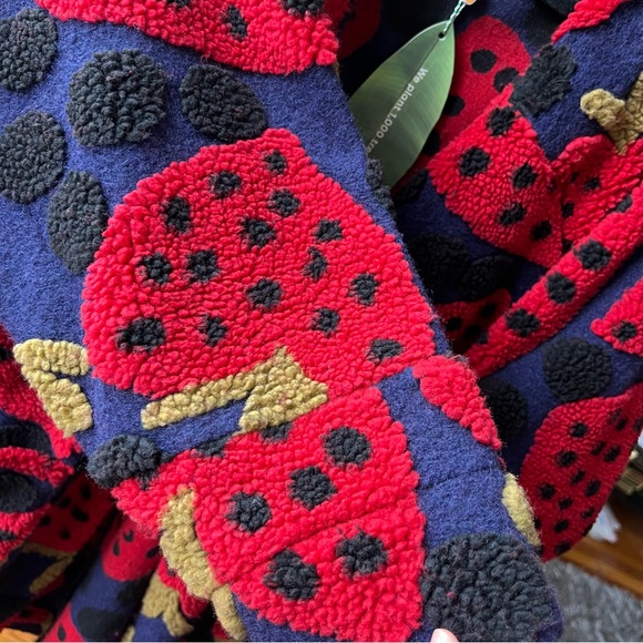 NWT FARM Rio Maxi heartberry fleece cardigan size XS S M L blue red green - Picture 11 of 12